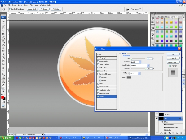 Creation of leaf icon: Step 25